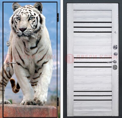 Стальная дверь с фотопечатью тигра ДФ-12 в Пензе