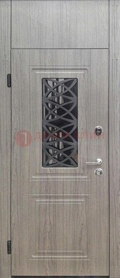 Металлическая дверь Винорит стекло и ковка с фрамугой ДФГ-33