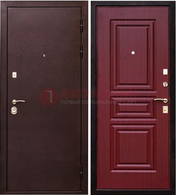 Бордовая входная дверь с порошковым окрасом ДП-36 в Перми